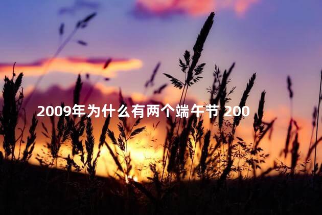 2009年为什么有两个端午节 2009年有两个端午节吗